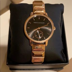 Rebecca Minkoff Rose Gold and Black Watch. New